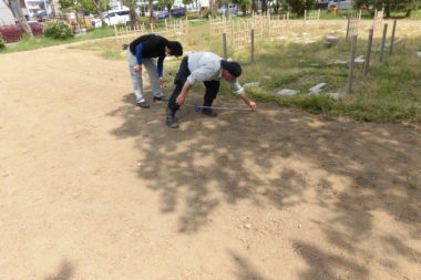 技能検定の陣地（地面の写真をよく見てください）